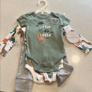 Koala Baby Dinosaur Print Onesie Set